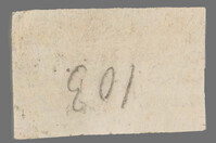 L 01288
<br/>
Label met opschrift
<br/>
<em>Escher von der Linth, Johannes Conrad (1767-1823)</em>